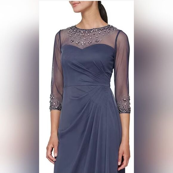 Alex Evenings Women's Embellished Chiffon Gown NWT size 12 Violet/purple - Picture 3 of 8